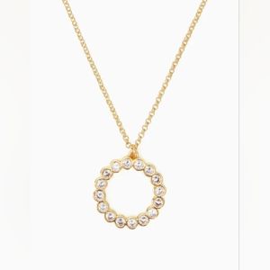 Kate Spade Full Circle Mini Pendant Necklace - Clear/Gold
